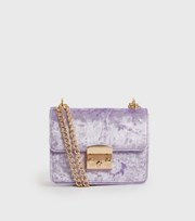 Public Desire Lilac Velvet Cross Body Bag